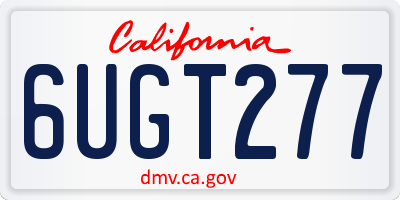 CA license plate 6UGT277