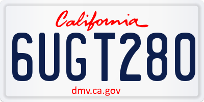 CA license plate 6UGT280