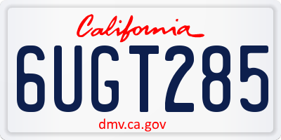 CA license plate 6UGT285