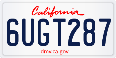 CA license plate 6UGT287