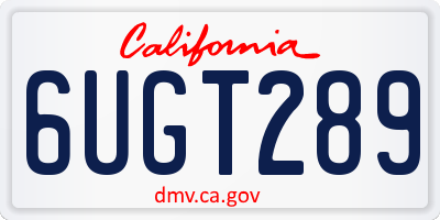 CA license plate 6UGT289