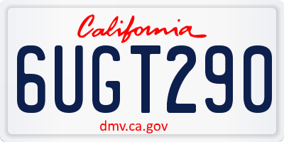 CA license plate 6UGT290