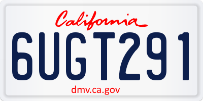 CA license plate 6UGT291