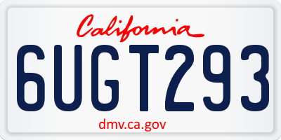 CA license plate 6UGT293