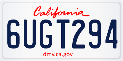 CA license plate 6UGT294