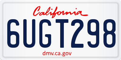 CA license plate 6UGT298
