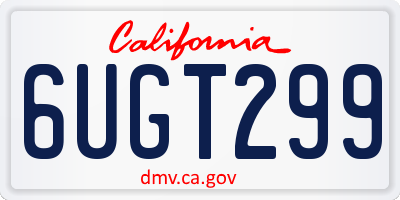 CA license plate 6UGT299