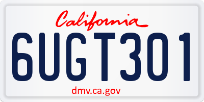 CA license plate 6UGT301