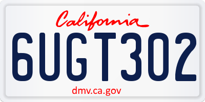 CA license plate 6UGT302