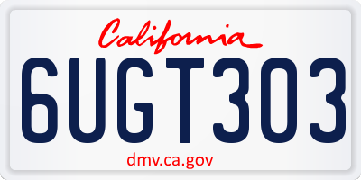 CA license plate 6UGT303