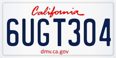 CA license plate 6UGT304