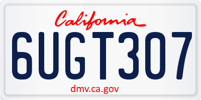 CA license plate 6UGT307