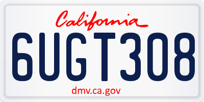 CA license plate 6UGT308