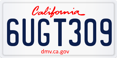 CA license plate 6UGT309