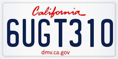 CA license plate 6UGT310