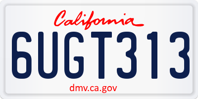 CA license plate 6UGT313
