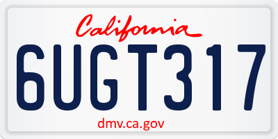 CA license plate 6UGT317