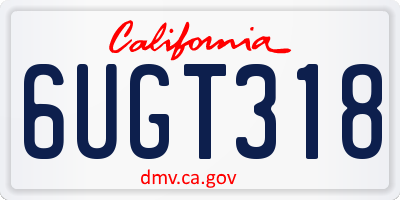 CA license plate 6UGT318
