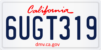 CA license plate 6UGT319