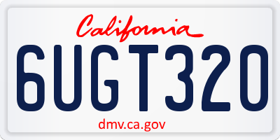 CA license plate 6UGT320