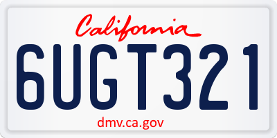 CA license plate 6UGT321