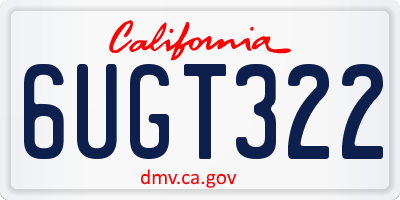 CA license plate 6UGT322