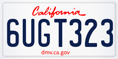 CA license plate 6UGT323