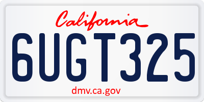 CA license plate 6UGT325