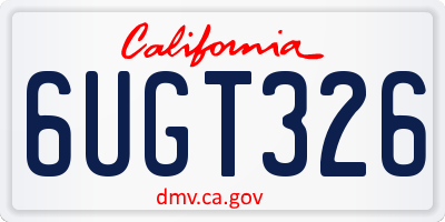 CA license plate 6UGT326