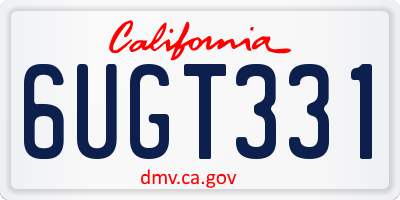 CA license plate 6UGT331