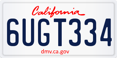 CA license plate 6UGT334