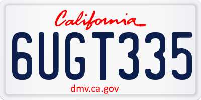 CA license plate 6UGT335