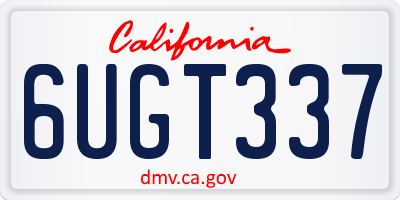 CA license plate 6UGT337