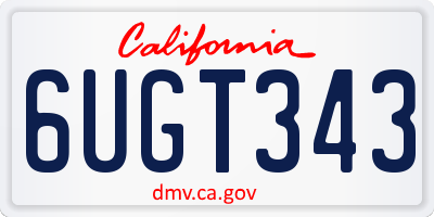 CA license plate 6UGT343