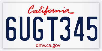CA license plate 6UGT345