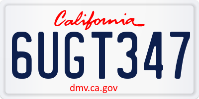 CA license plate 6UGT347
