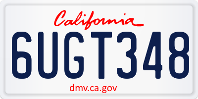 CA license plate 6UGT348