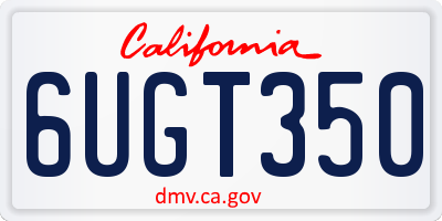 CA license plate 6UGT350