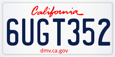 CA license plate 6UGT352