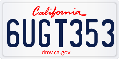 CA license plate 6UGT353