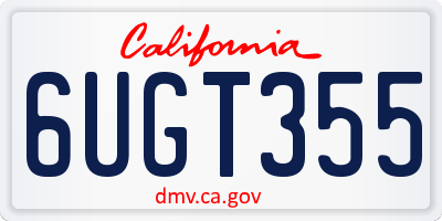 CA license plate 6UGT355