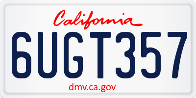 CA license plate 6UGT357