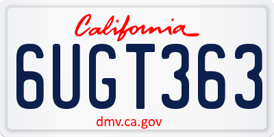 CA license plate 6UGT363
