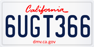 CA license plate 6UGT366