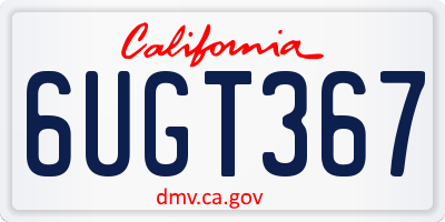 CA license plate 6UGT367