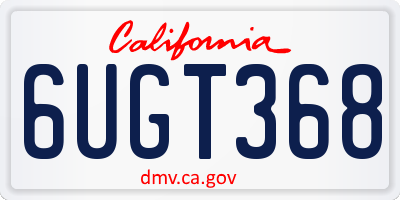 CA license plate 6UGT368