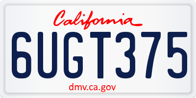 CA license plate 6UGT375
