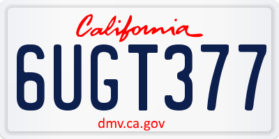 CA license plate 6UGT377