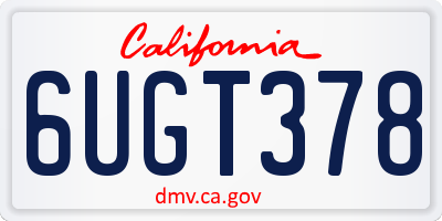 CA license plate 6UGT378