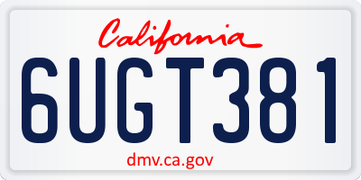 CA license plate 6UGT381